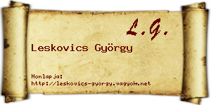 Leskovics György névjegykártya