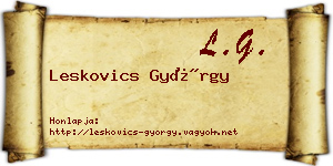 Leskovics György névjegykártya