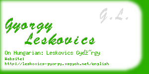 gyorgy leskovics business card